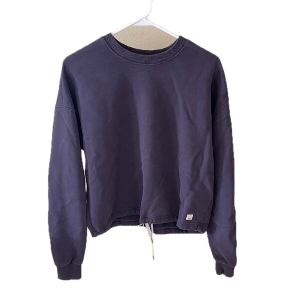 Vuori Tops - Vuori Navy Blue Sweatshirt with Adjustable Drawstring Hem – Fits XS/S